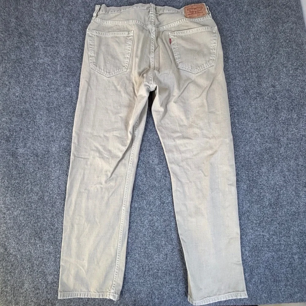 Levis 505 Regular Fit Khaki Tan Denim Jeans Mens 36x32 Straight Leg Cotton Pants
